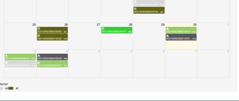 Ticketkalender im Dashboard