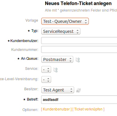 Ausgefülltes Ticket